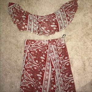 Papaya two piece high rise set